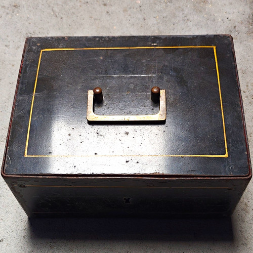 Antike geldkassette eisen - geldkassette,