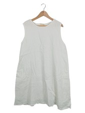 American Vintage Sommerkleid Leinen Midikleid Damen Weiß Gr. 38/M