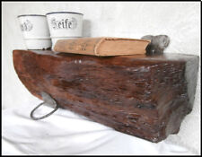 UNIKAT Antikholz Balkenregal Wandregal Ablage Eiche mit Antikeisen 46 cm (9/8