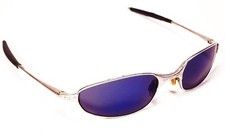 Oakley A-Wire Silver-Ice Sonnenbrille Blue Iridium Blau verspiegelt polarisiert