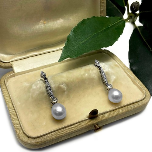 Art deco platin diamant perlen - art,