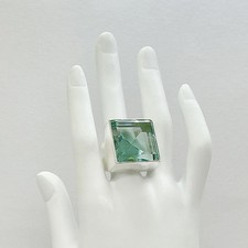 Silberring Obsidian meerblau