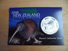 1OZ Unze Silber 1$ Kiwi 2008 Münze stempelglanz  Neuseeland  8.000 Stück