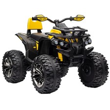 12V Quad ATV mit LED Beleuchtung, Musik, Rückenlehne, Vorwärts, Rückwärts, Ye