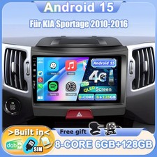 DAB+ Für KIA Sportage 2010-2016 Autoradio Android15 Navi GPS Car Play QKED 128GB