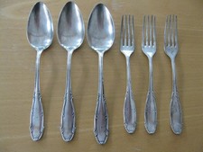 W. Seibel - Marke Kleeblatt - 3 Esslöffel 3 Gabeln - 90 versilbert