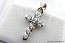 Kreuz Anhänger Kristall Weiß