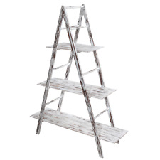 Wandregal Leiterregal Blumentreppe Bücherregal Leiter-Regal weiß-shabby 150cm