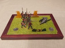 Zinnfiguren Flachfiguren Szene Soldaten Im Angriff Coloriert 30mm