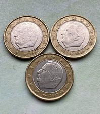 3x 1 € Münze Belgien 2000 - König Albert II.