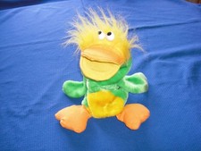 Handpuppe Vogel gelb orange