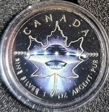 1oz Silber Maple Leaf UFO Edition 2017, nur 500 Stück, RCM mit Box & CoA 