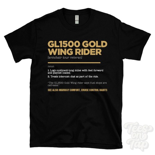 Gl1500 gold wing rider shirt - wing, t-shirt