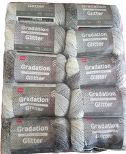 400g Wollpaket Silber Glitzer 10x Grau Glitter Farbverlaufsgarn Garn Wolle Gray