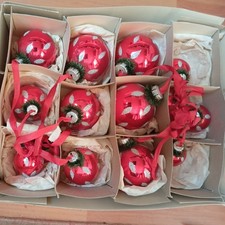 Fensterschmuck Kugeln rot /Silber Glas Fensterkugel