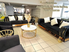 Sofa Couch Polster XXL Big Garnitur Chesterfield Textil 3+2+2 designer Couchen