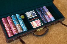 Valentino Ceramic Chips Pokerchips Sunfly Lederkoffer Casino Plastikspielkarten