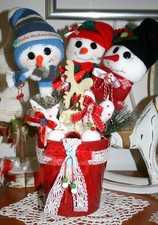 ❤️Weihnachten dekoration Blumentopf Schneemännern Elch Kugeln Tilda Neu 35x25❤️