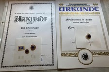 Fussball Anstecknadel Ehrung Silber Bronze Urkunde IG Sammler Von Europa Embleme