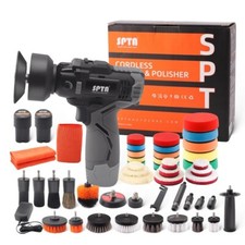 SPTA 12V Akku Poliermaschine 40/50/75mm Auto Politur Set für Autopflege Polieren