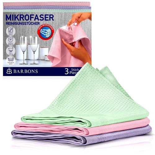 Mikrofasertuch premium 3er set - mikrofasertuch,