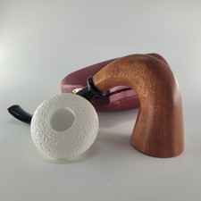 Große Kalebasse Mahagoni Pfeife rustikal handgemachter Block Meerschaum Kopf CPW39