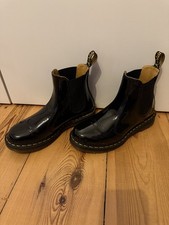 Dr Martens 2976 Schwatze Lackleder Chelsea Ankle Boots 41 