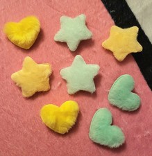 Set aus süßen Haarspangen Haarclips grüne gelbe Sterne Herzen Haarschmuck Kawaii