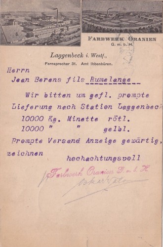 Ganzsache farbwerke oranien - ganzsache,