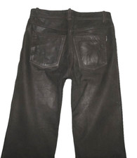 " RICANO " Herren- LEDERJEANS / Nubuk- Lederhose in dunkel- braun ca. W31"/ L33"