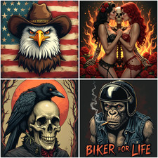 Vinyl Aufkleber Biker Motorrad