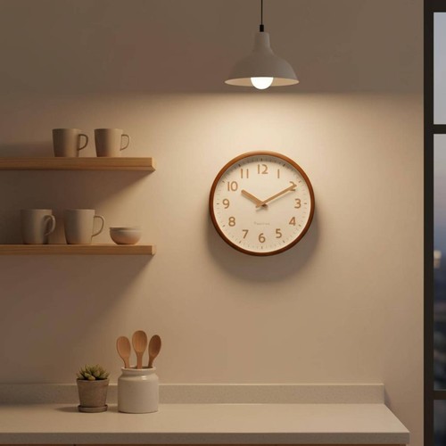 Leise quarz wanduhr - quarz-wanduhr, holzoptik