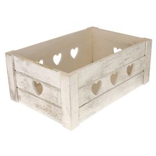 Deko Holzkiste Weiß 29 cm