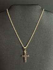 Kettenanhänger Goldanhänger Kreuz mit Granat  Gold  333/ 8  Karat