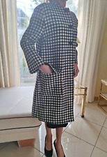 Dolce & Gabbana Mantel Damen Wolle Hahnentrittmuster Gr. 38