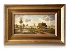Öl auf Masonit - Heinz Klarmann - Genre Malerei Die Heuernte - gerahmt signiert