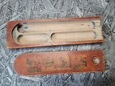 Altes Holz Federmäppchen, Griffelkasten, Stiftablage mit Deckel