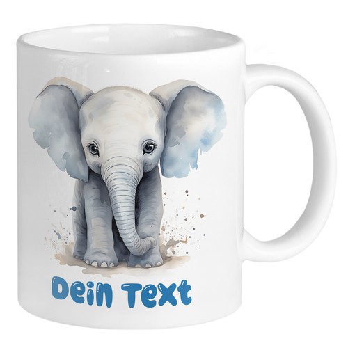 Tasse elefant mit namen - tasse,