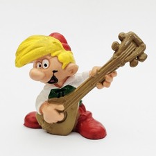 ©1978 Schleich PEYO SCHLÜMPFE Figur PFIFFIKUS mit LAUTE Pirlouit Kukuruz Smurfs