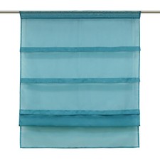 Raffrollo mit Tunnelzug Raffgardinen Küche Fenstergardine Weiß Modern Wohnzimmer