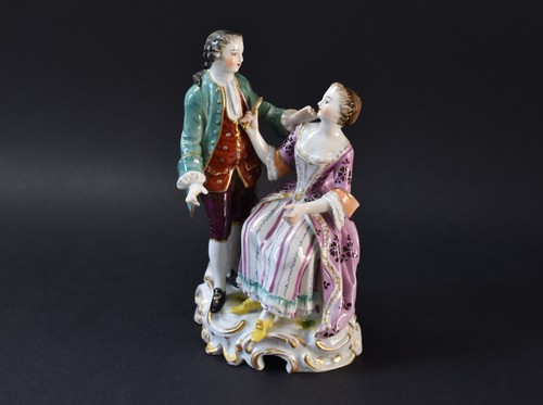 Porzellan figur kavalier dame - porzellan,
