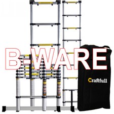 B-Ware Teleskopleiter Kappleiter Stehleiter Alu Mehrzweckleiter Anlegeleiter