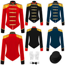 DE Damen Jacke Fransenschulter Zirkusdirektor Festival Kostüme Set Button-Down