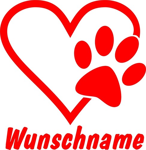 Aufkleber pfoten herz - aufkleber,
