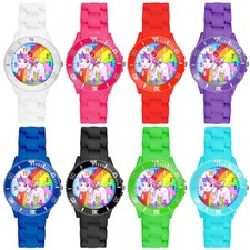 Kinder Armbanduhr Bunte Silikon Uhr Einhorn Lernuhr Mädchen Jungen Quarz Watch