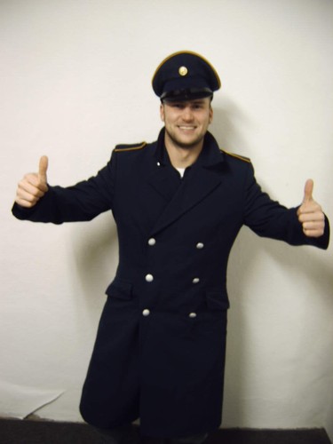 Blauer mantel uniformmantel - blauer,