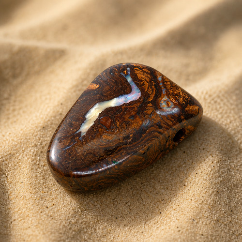Boulder opal gebohrt - boulder, 25g