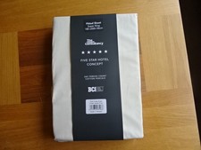 THE LINEN CONSULTANCY UNIFARBEN CREME SUPERKINGSIZE SPANNBETTLAKEN NEU IN VERPACKUNG