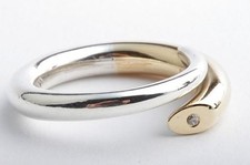 Solitär Brillant Diamant Ring 585 14K Gelb Gold 925 Sterlingsilber Gr. 53 #