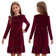 Mädchen Samt Langarm